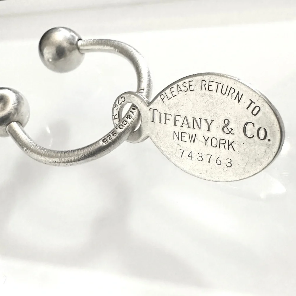 ❌SOLD❌ 💎 Tiffany & Co. Sterling Silver 'RETURN TO TIFFANY' Dog Tag Keyring - Picture 7 of 13